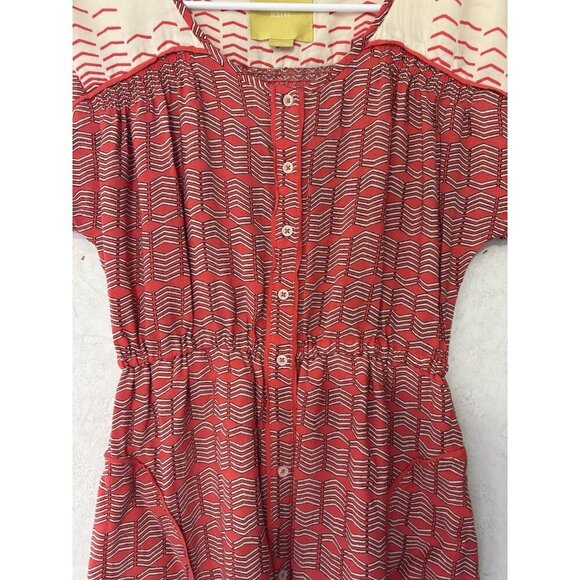 MAEVE ANTHROPOLOGIE Veronia Red Midi Dress Casual XSMALL ASO The Leftovers - Picture 10 of 13